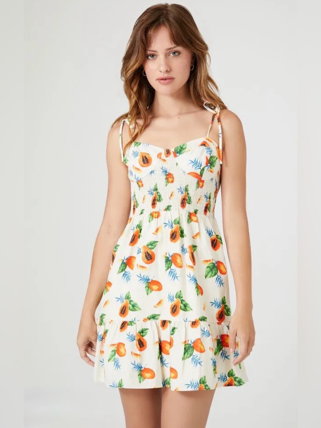 Forever 21 White & Orange Dress